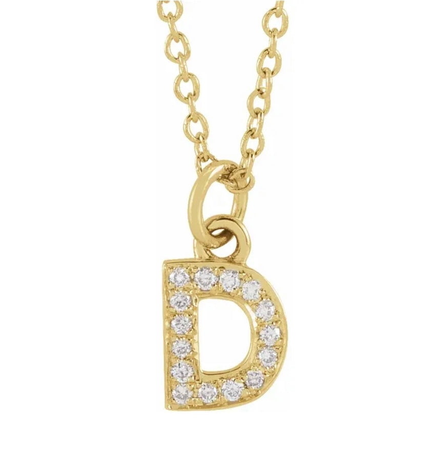 Petite Diamond Initial Necklace