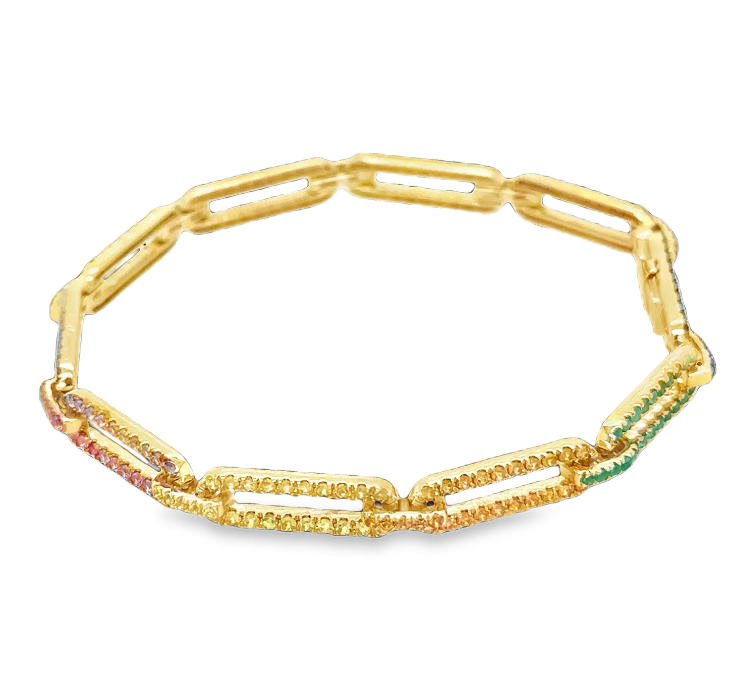 Multi Sapphire Link Bracelet