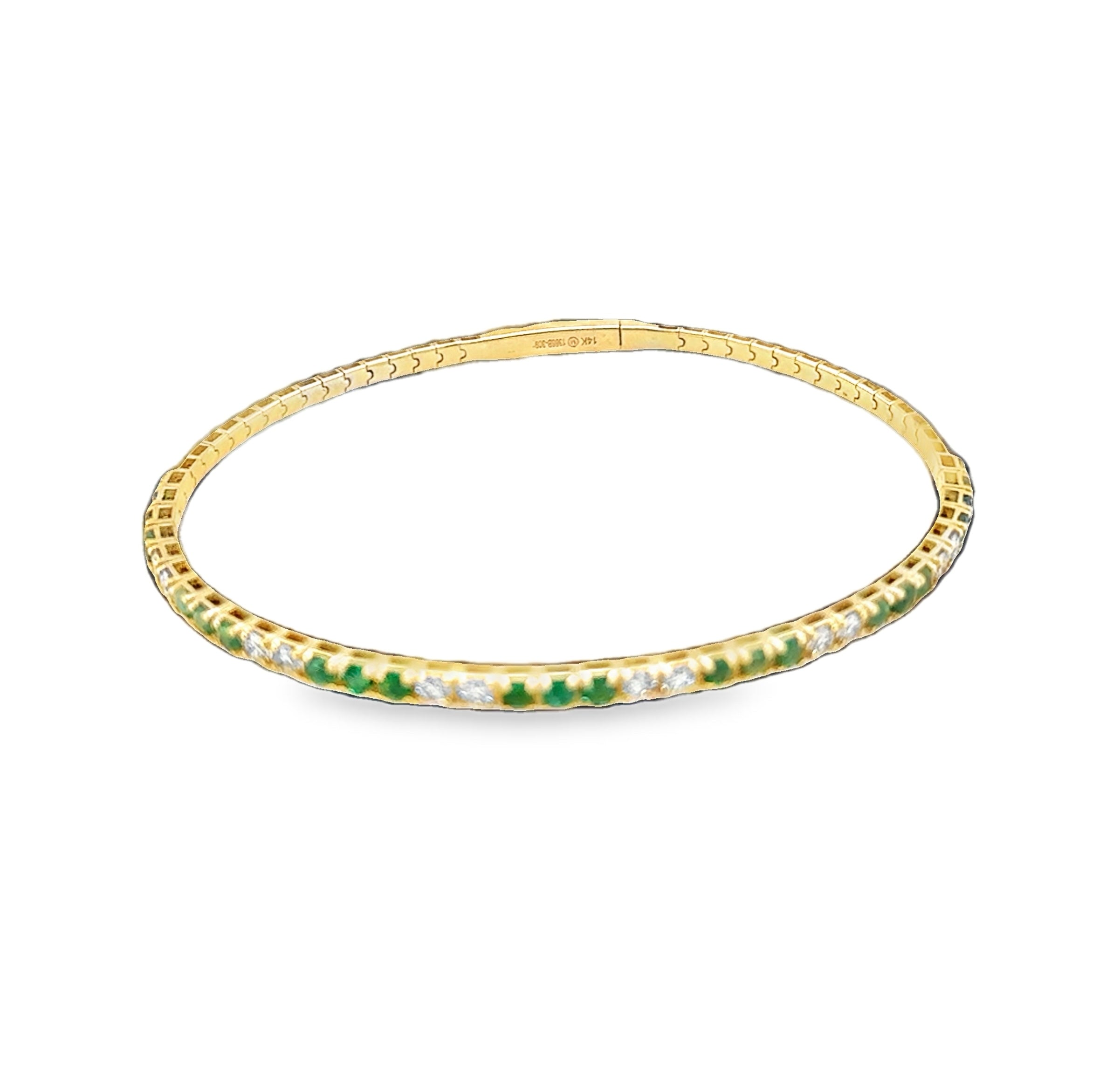 Emerald & Diamond Flexi Bracelet
