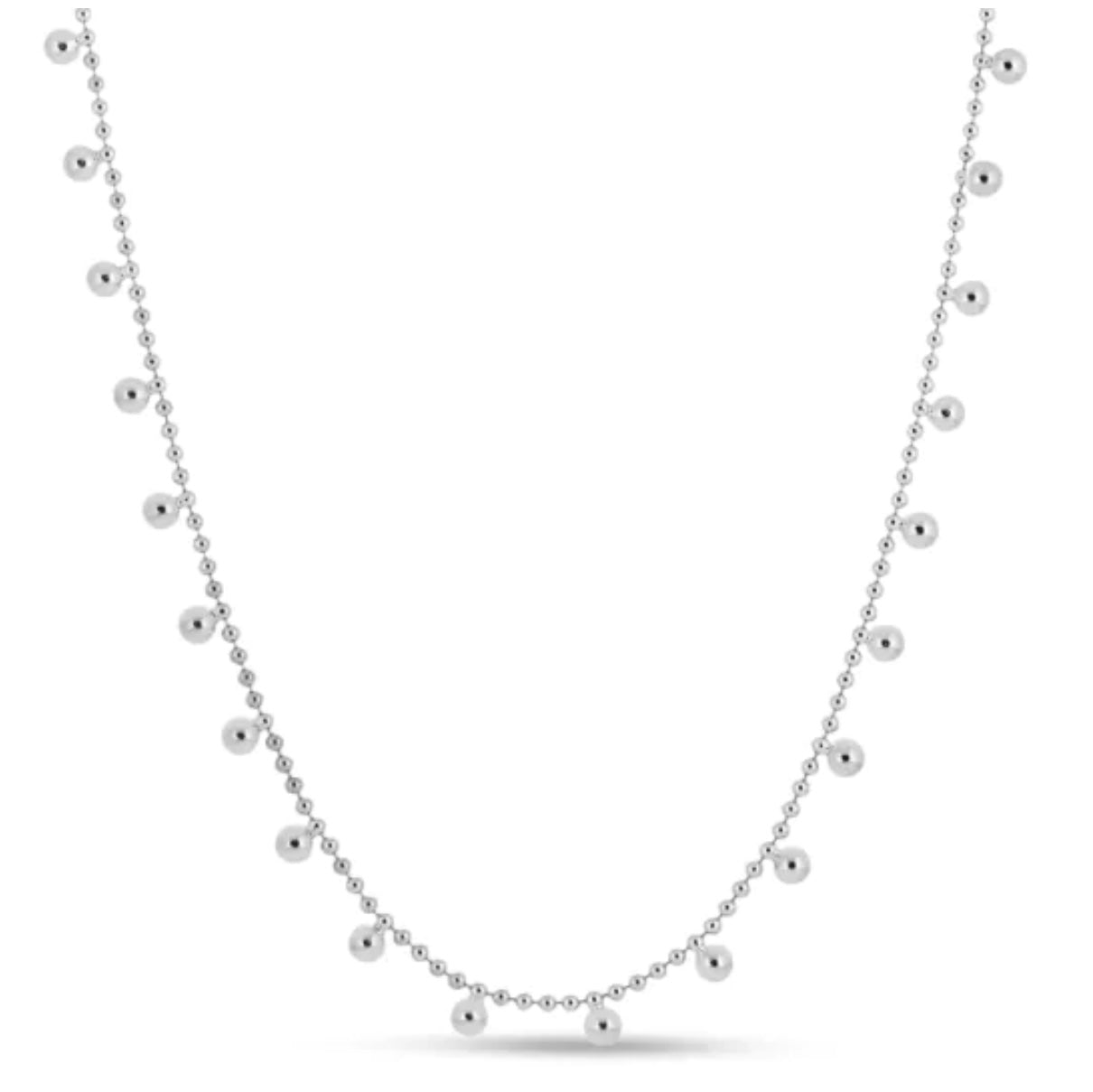 Sterling Silver Beaded Shaker Necklace