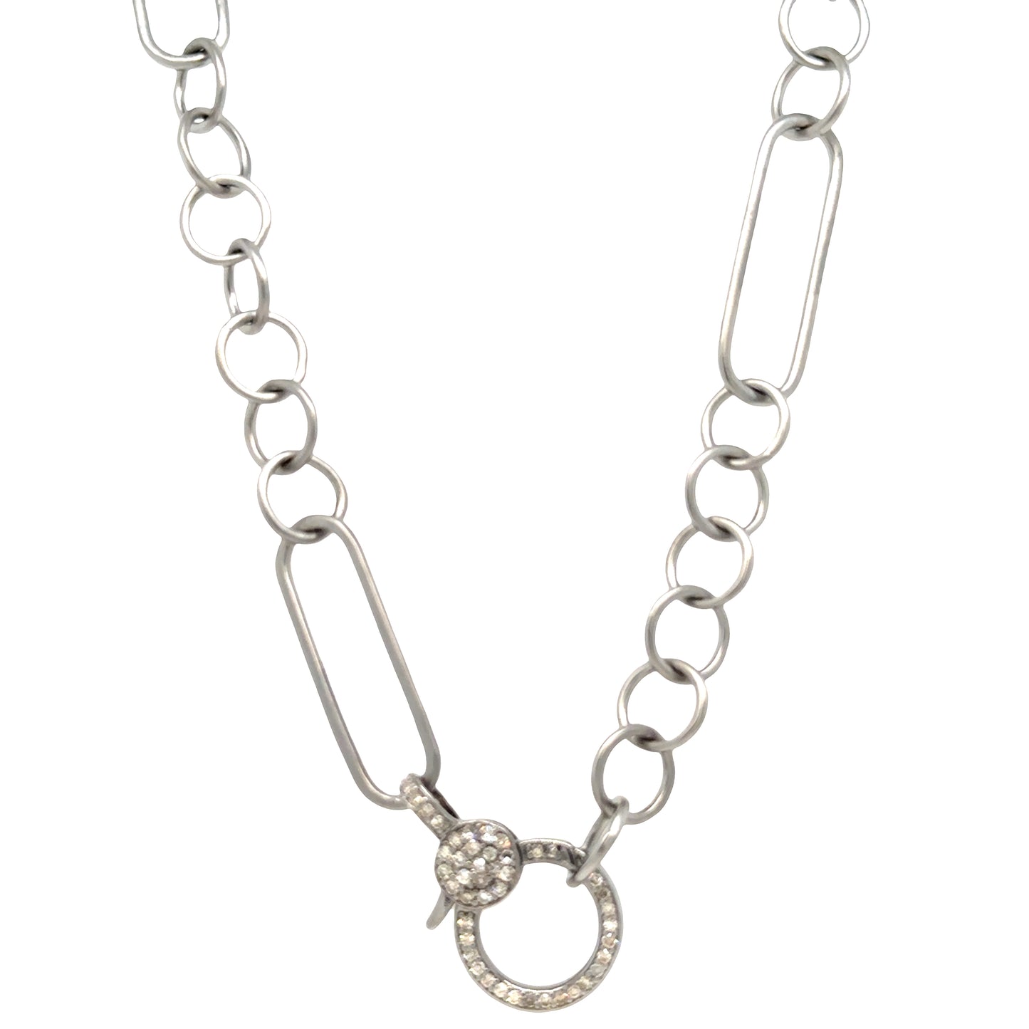 Jess Sterling Silver Chain with Diamond Clasp