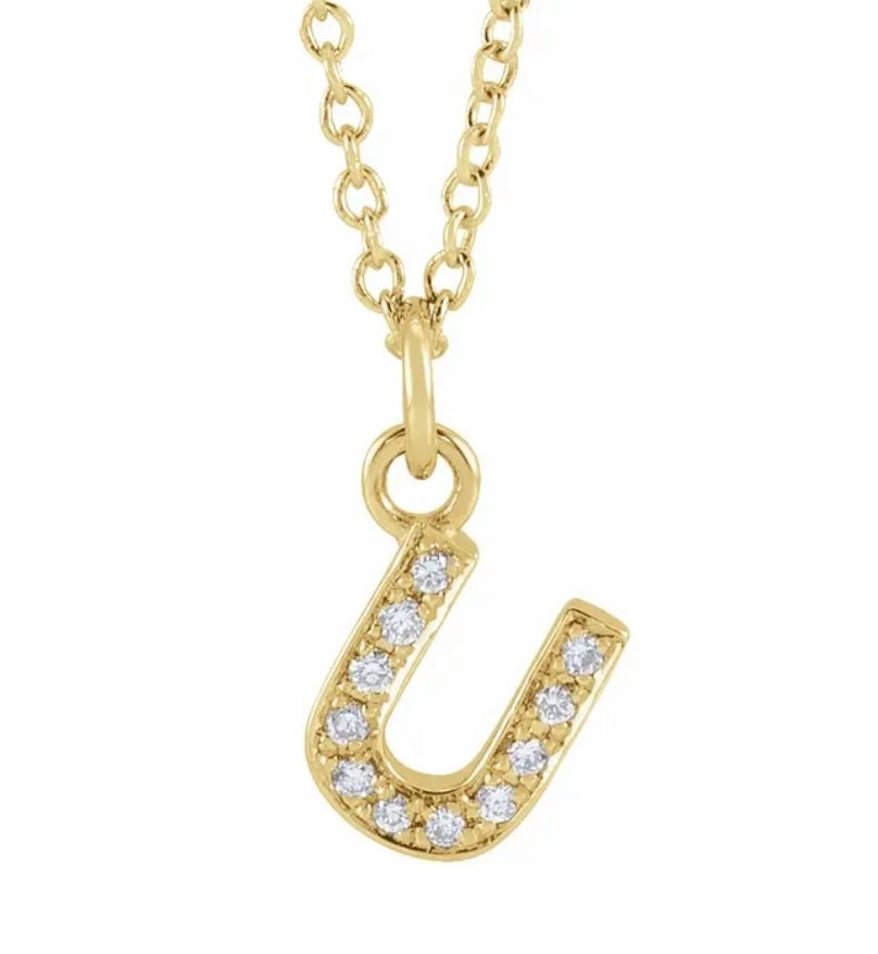 Petite Diamond Initial Necklace