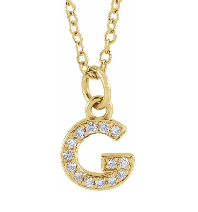 Petite Diamond Initial Necklace