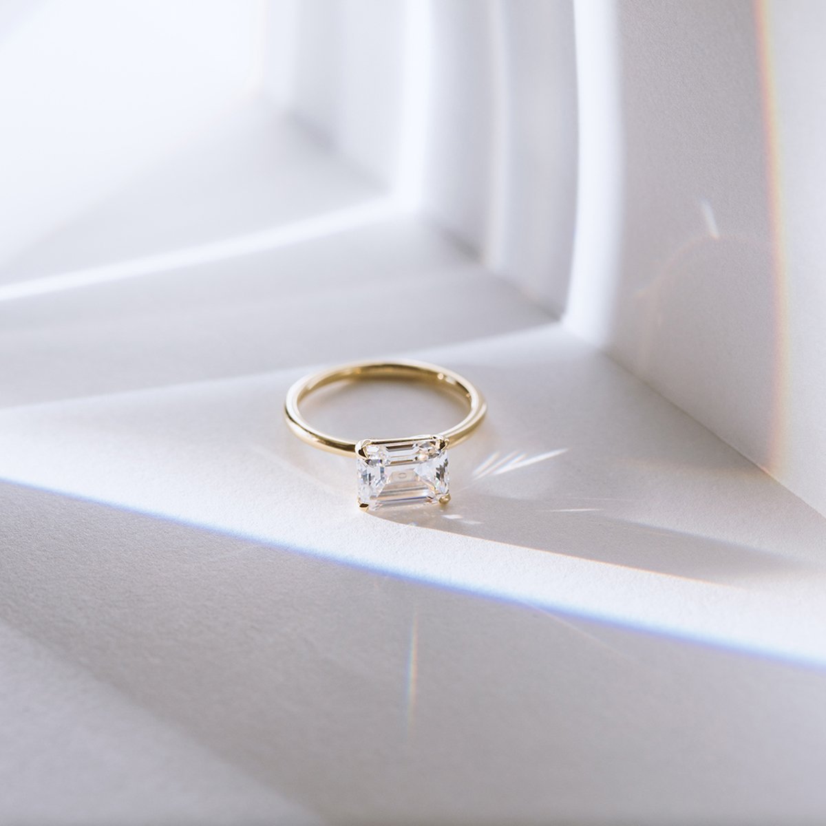 JBJ East-West Diamond Engagement Ring