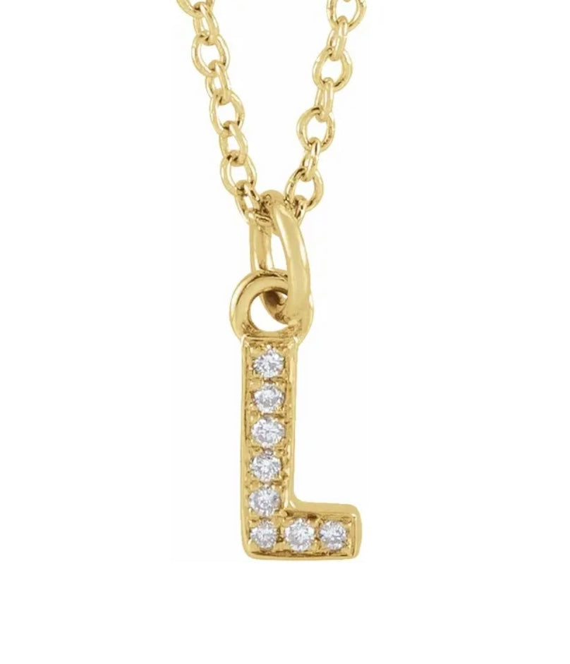 Petite Diamond Initial Necklace