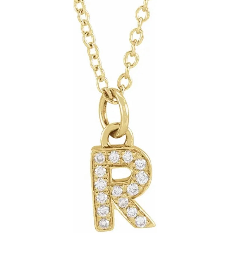 Petite Diamond Initial Necklace
