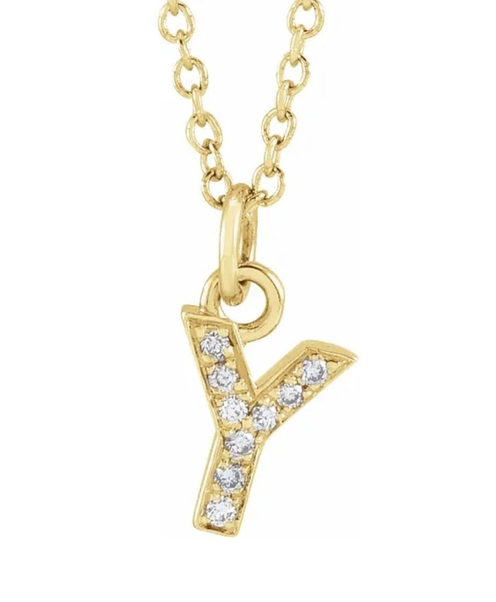 Petite Diamond Initial Necklace
