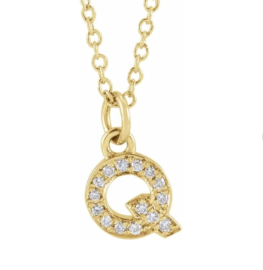 Petite Diamond Initial Necklace