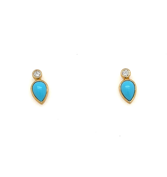 Cameo Turquoise Studs
