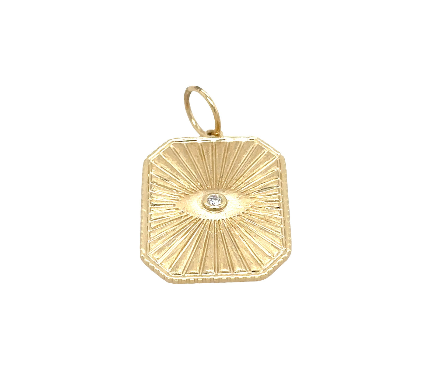 Fluted Evil Eye Pendant – 14K Yellow Gold