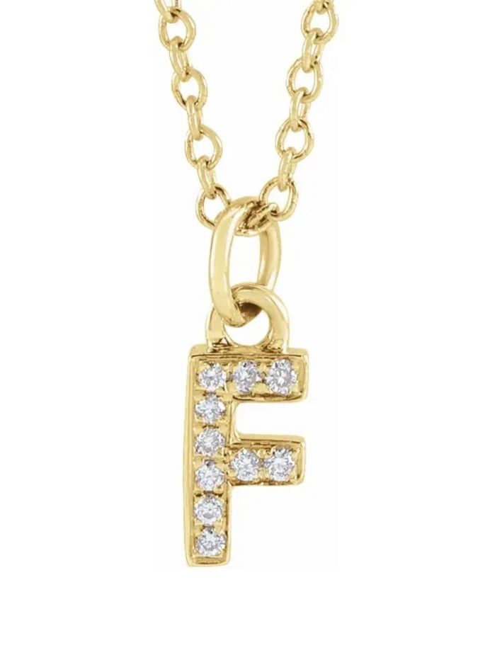 Petite Diamond Initial Necklace