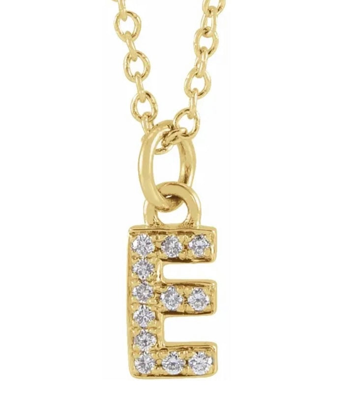 Petite Diamond Initial Necklace