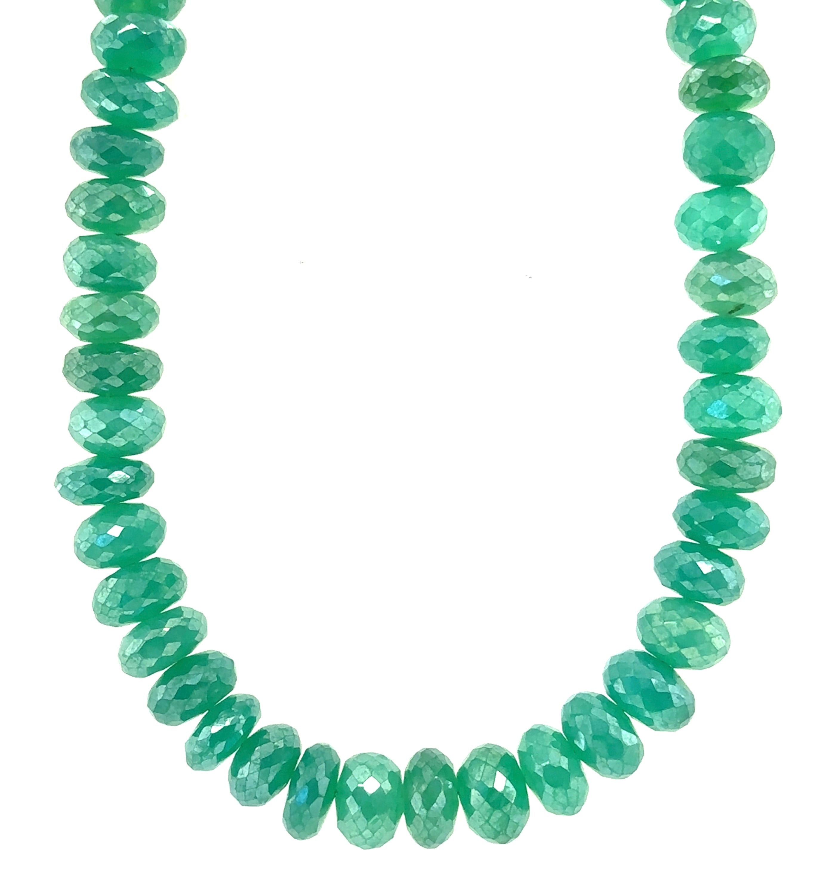 Mystic Coated Green Onyx Gemstone Necklace