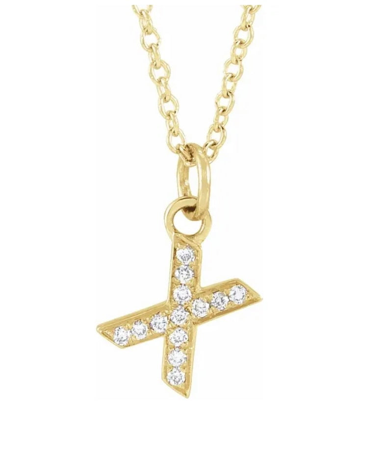 Petite Diamond Initial Necklace