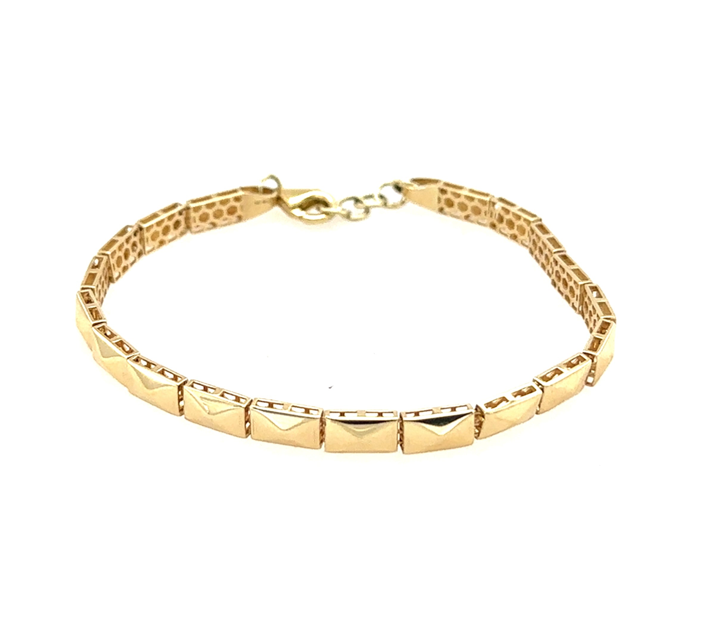 Gold Pyramid Tennis Bracelet