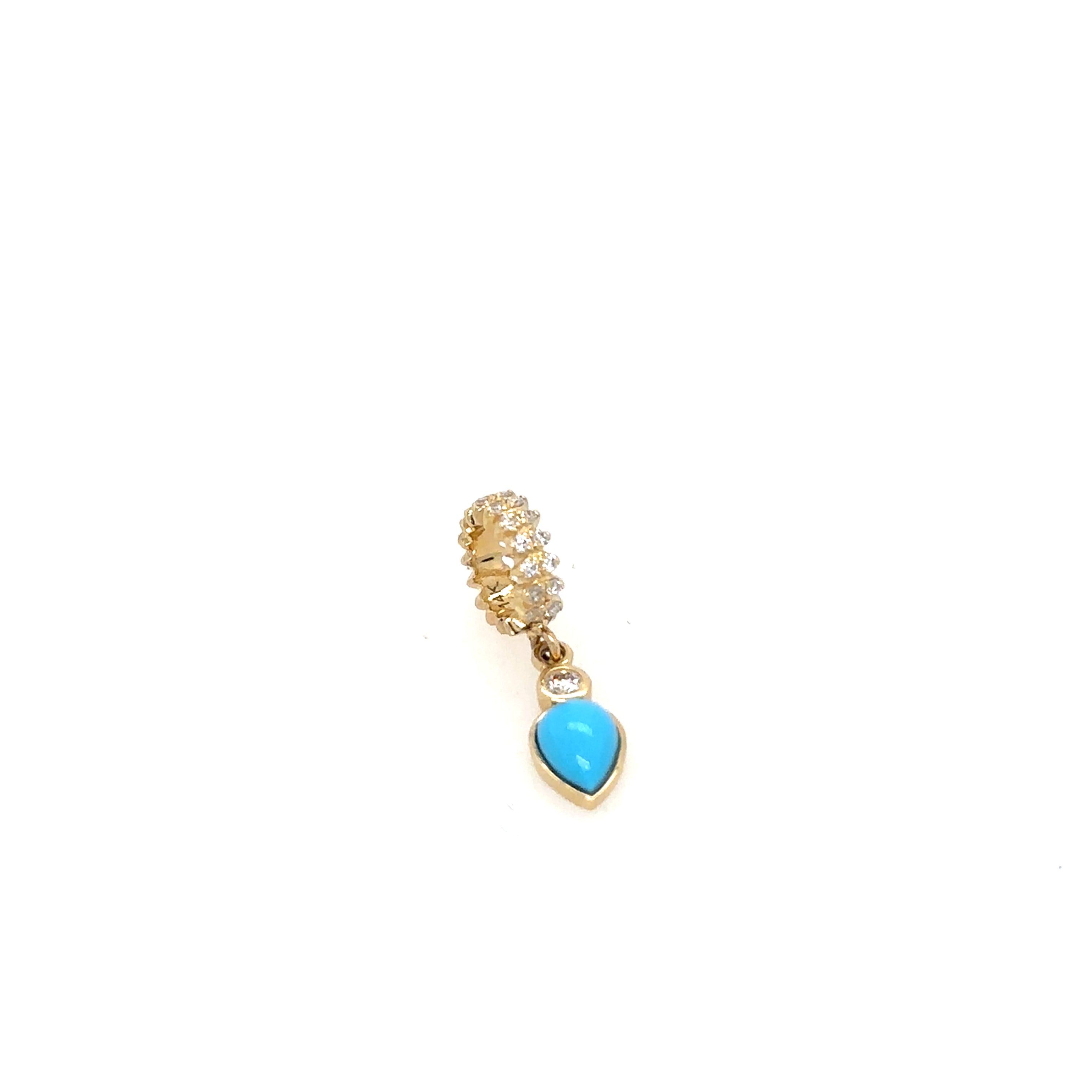 Cameo Turquoise and Diamond Rondelle