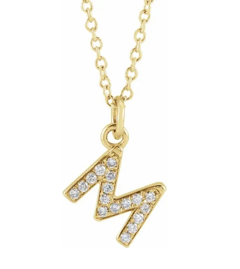 Petite Diamond Initial Necklace
