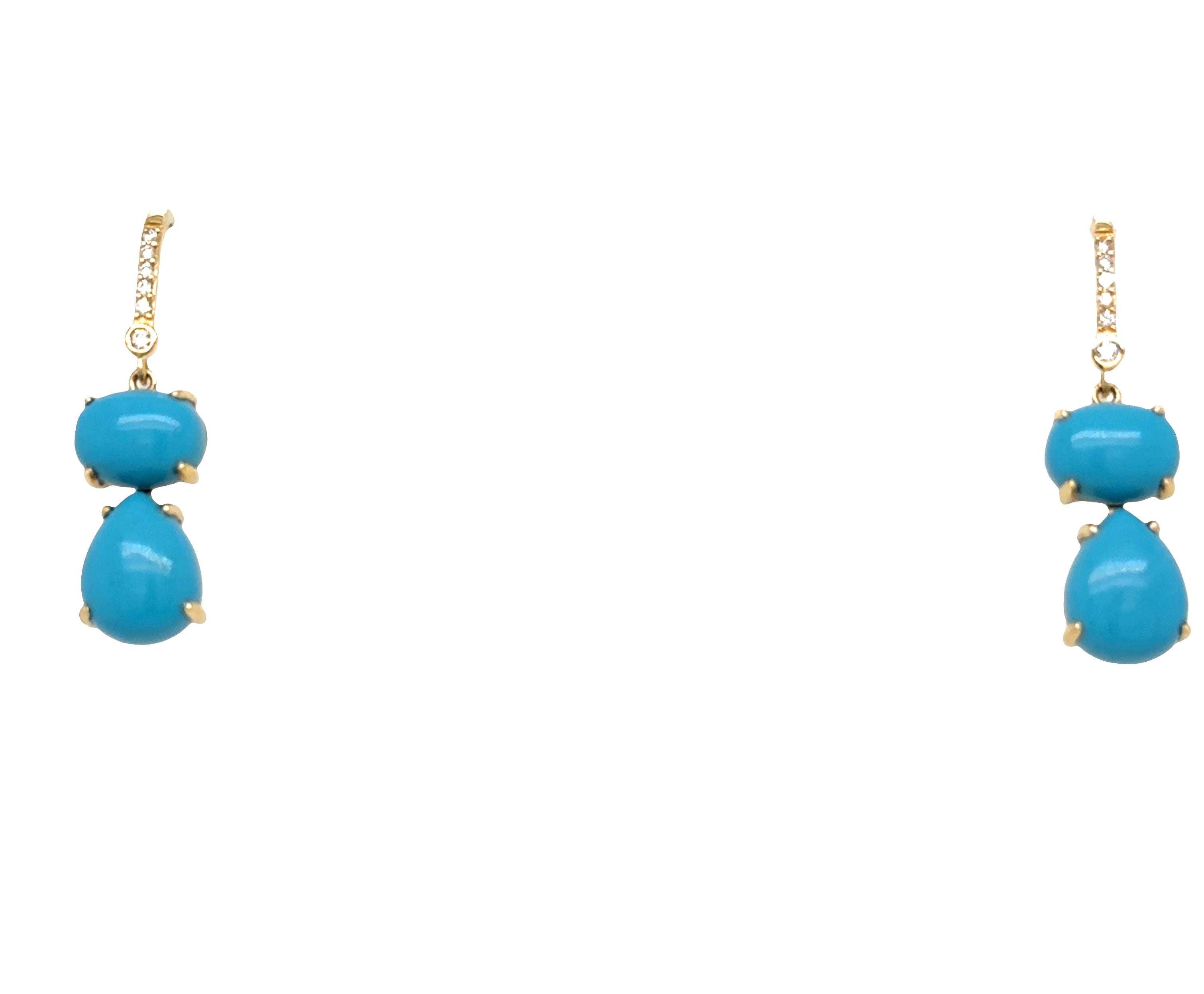 Turquoise Cabochon Drop Earrings
