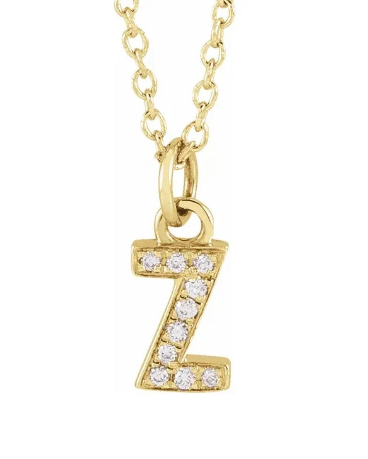 Petite Diamond Initial Necklace