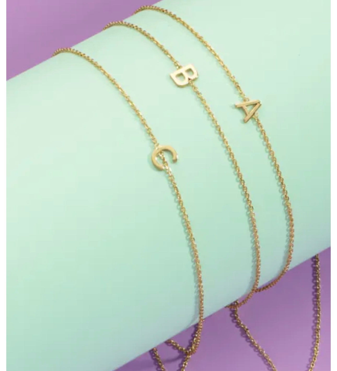 14k Mini Initial Bracelet