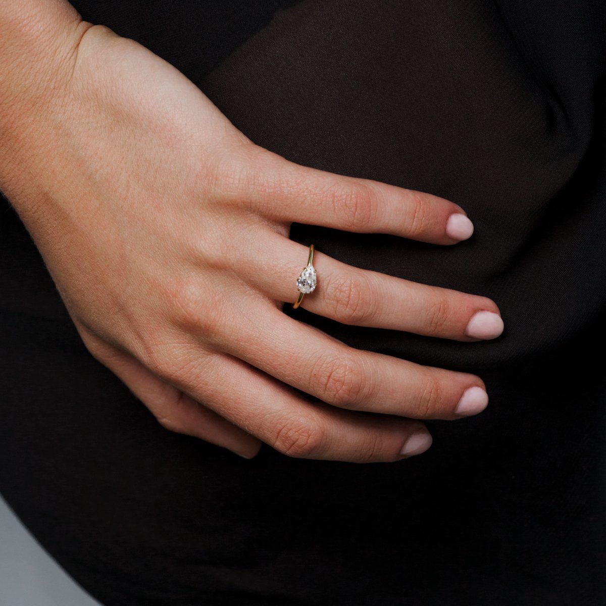 JBJ East-West Diamond Engagement Ring