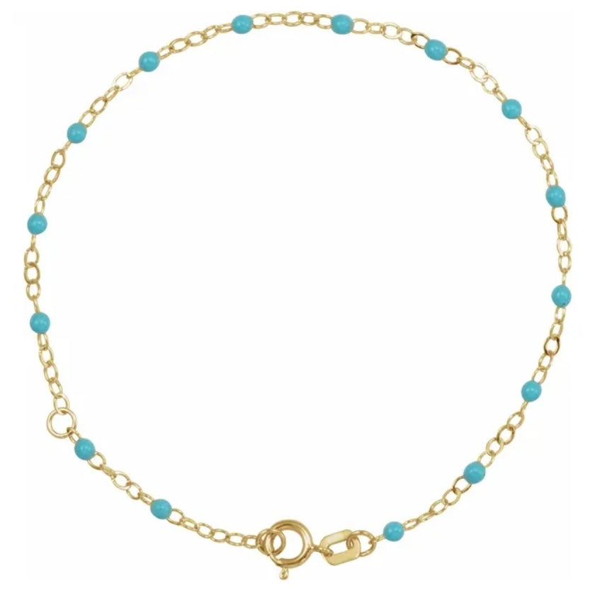 14k Enamel Beaded Bracelet