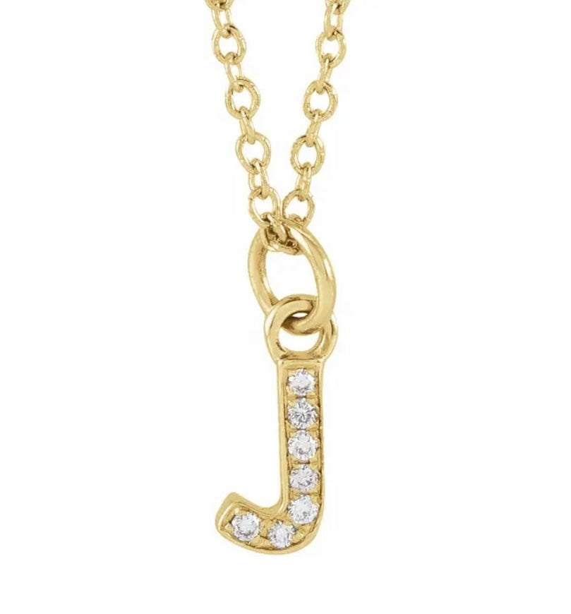 Petite Diamond Initial Necklace