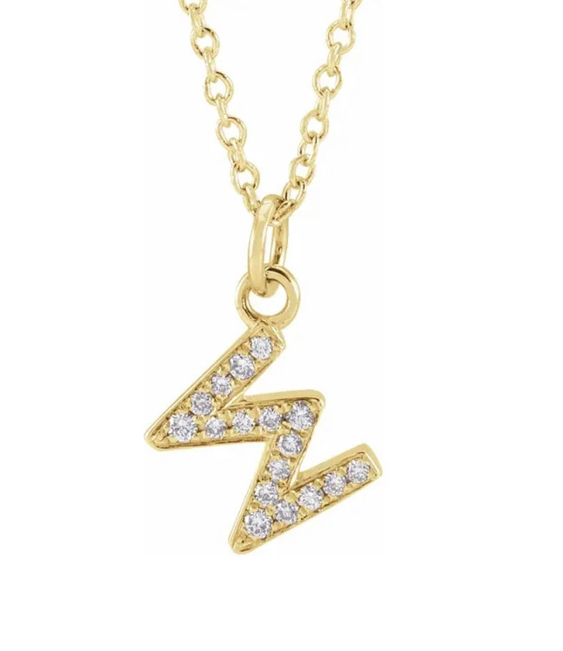 Petite Diamond Initial Necklace
