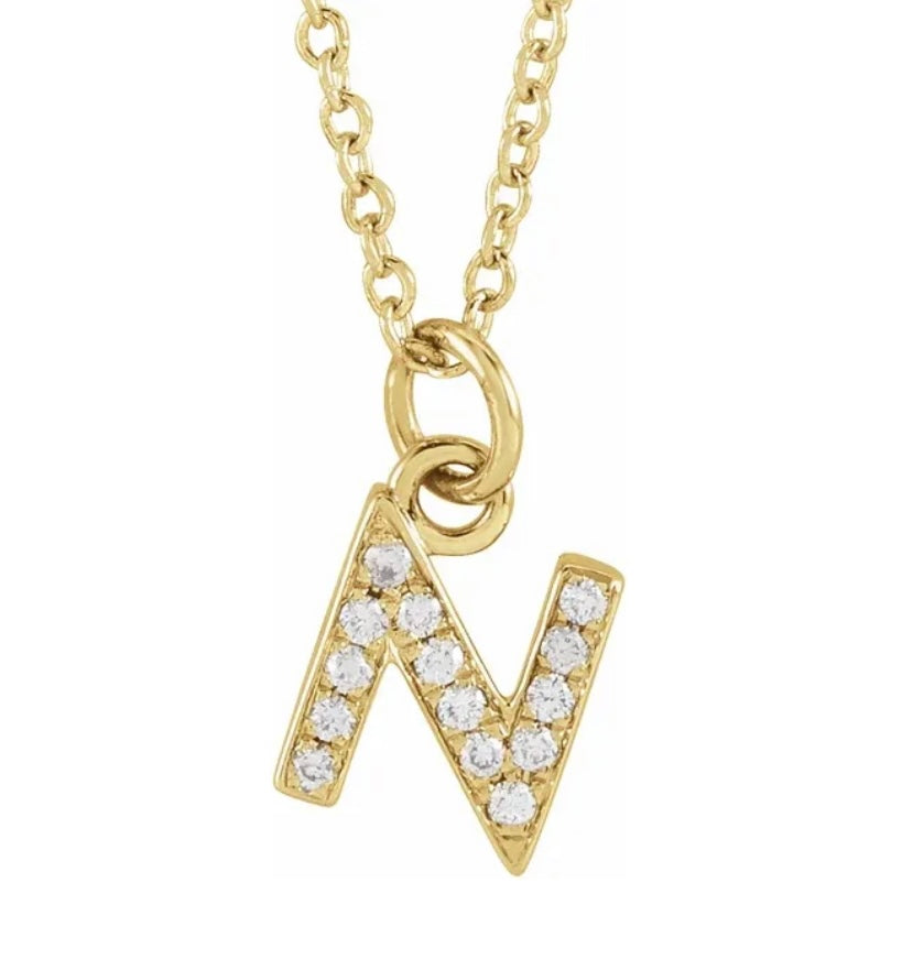 Petite Diamond Initial Necklace