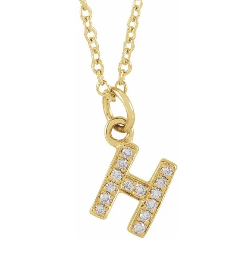 Petite Diamond Initial Necklace