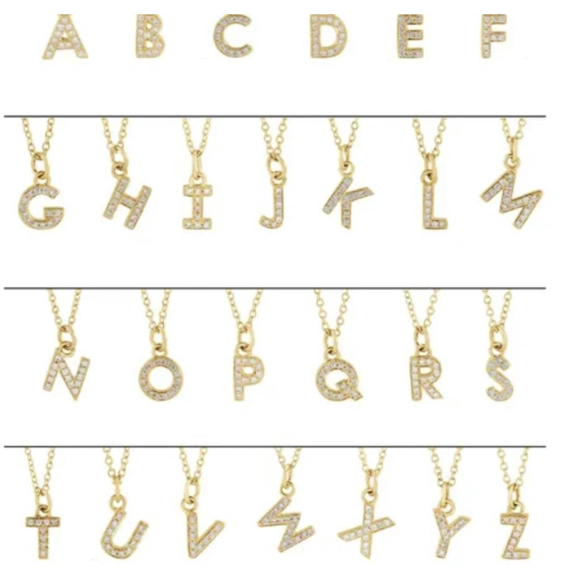 Petite Diamond Initial Necklace
