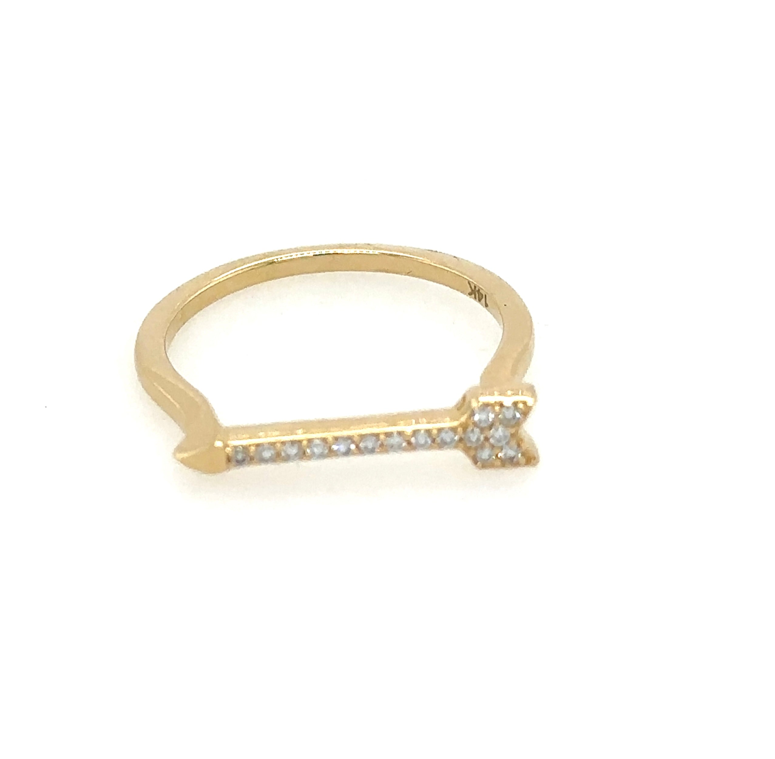 East West Pave Diamond Arrow Ring