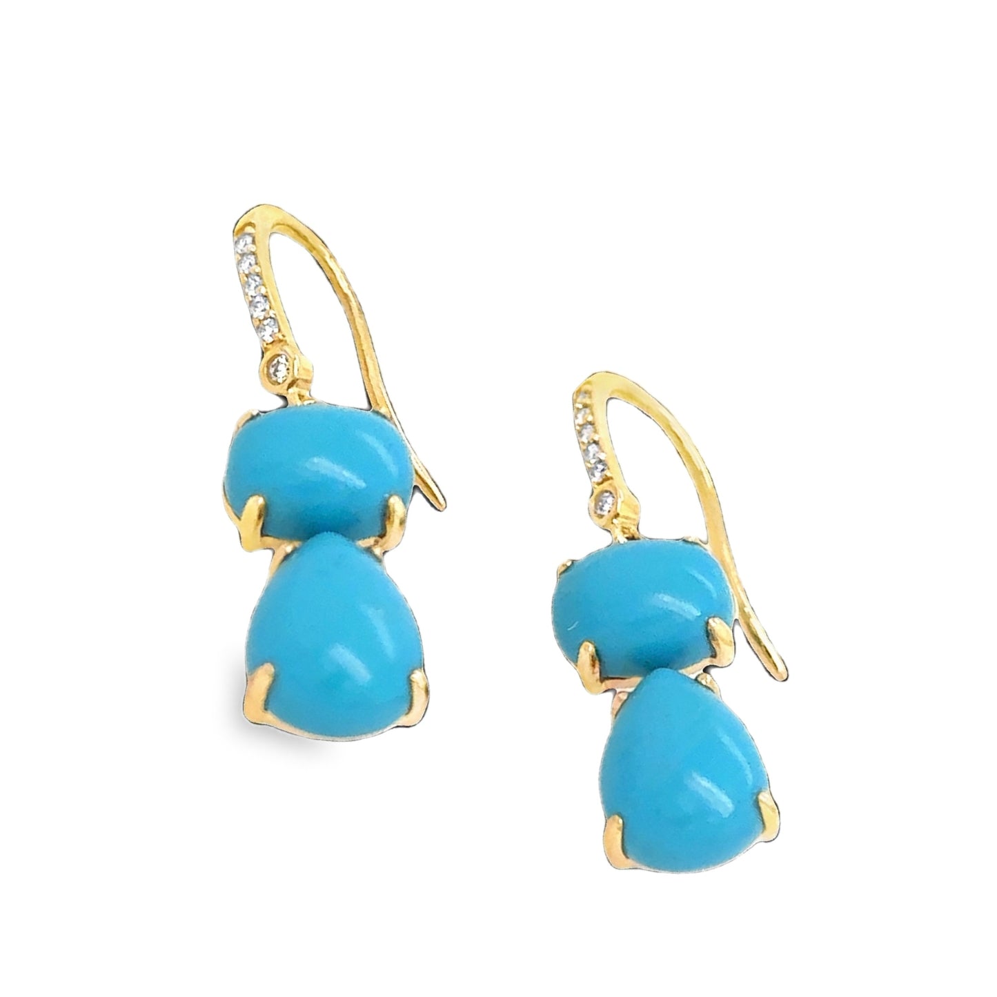 Turquoise Cabochon Drop Earrings