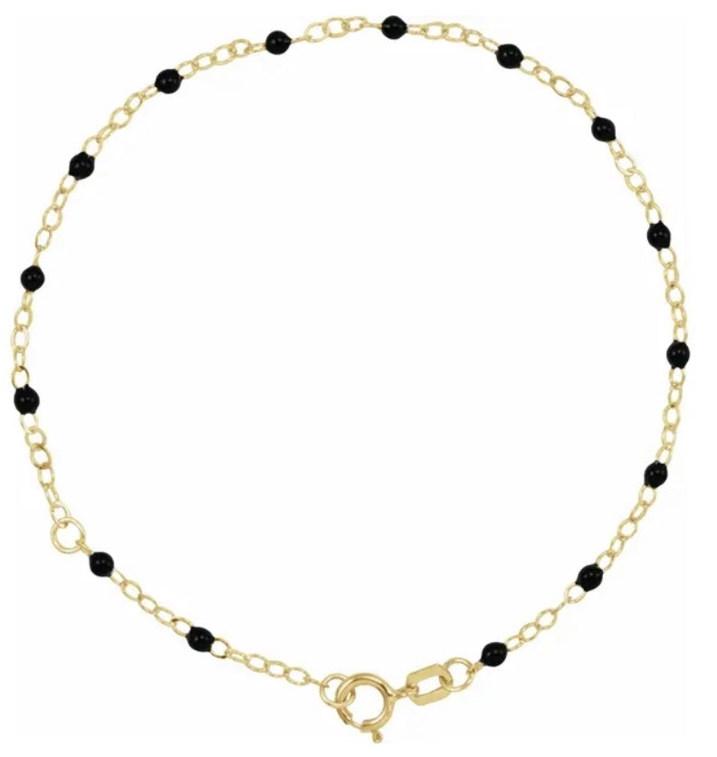14k Enamel Beaded Bracelet