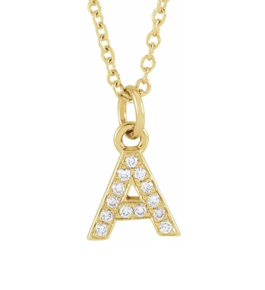 Petite Diamond Initial Necklace