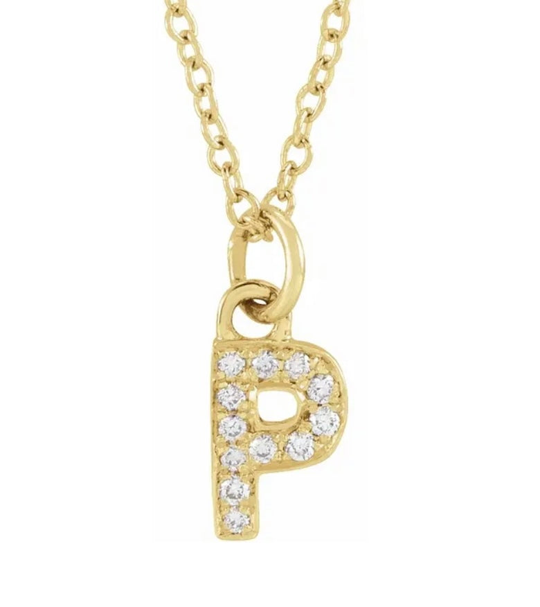 Petite Diamond Initial Necklace