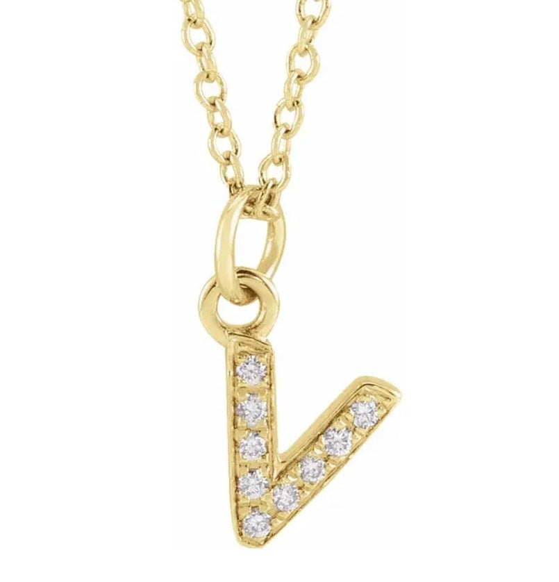 Petite Diamond Initial Necklace