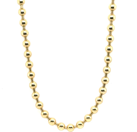 14k Yellow Gold Beaded Necklace