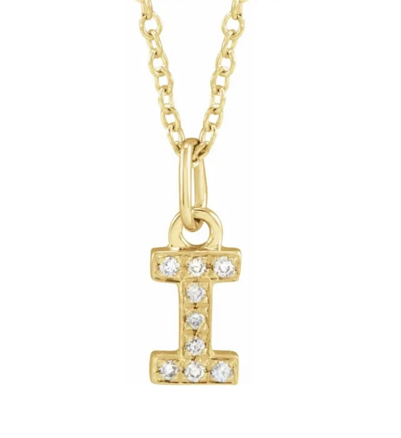 Petite Diamond Initial Necklace