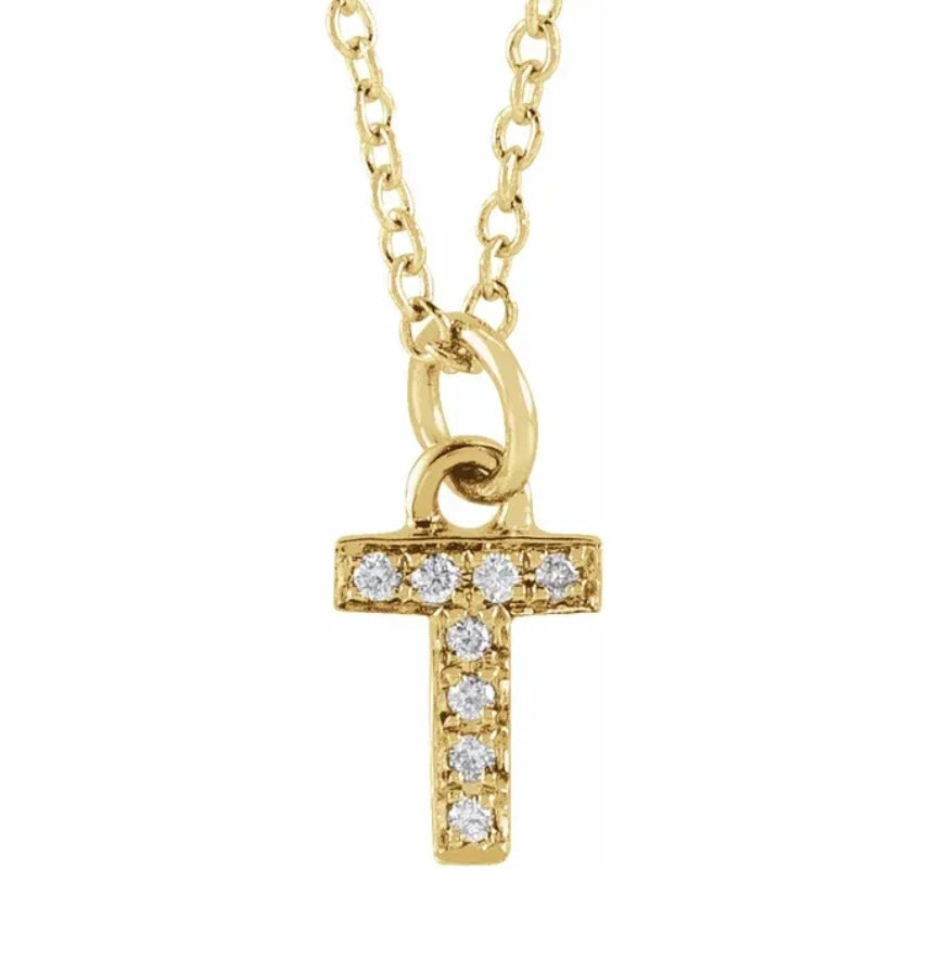 Petite Diamond Initial Necklace