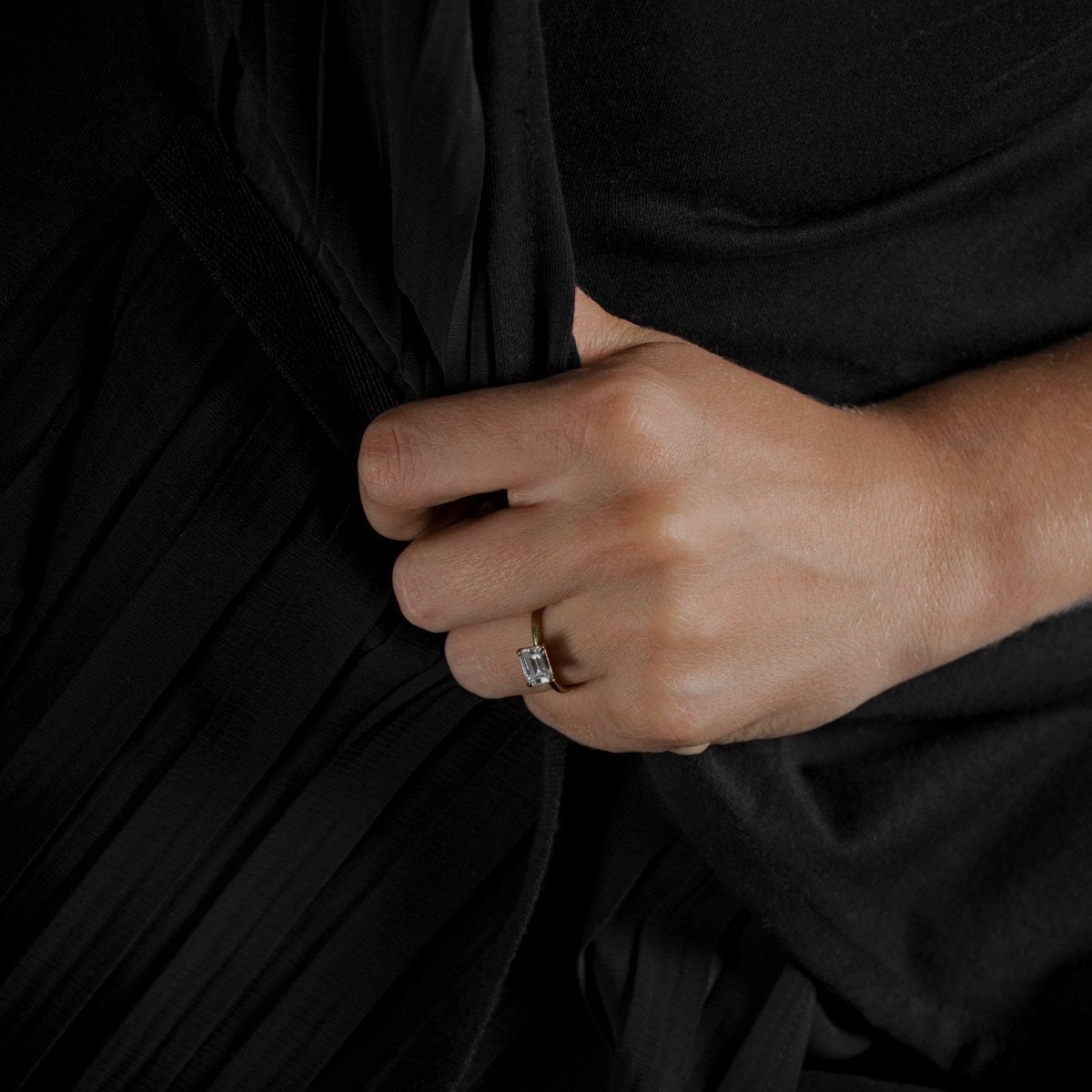JBJ East-West Diamond Engagement Ring