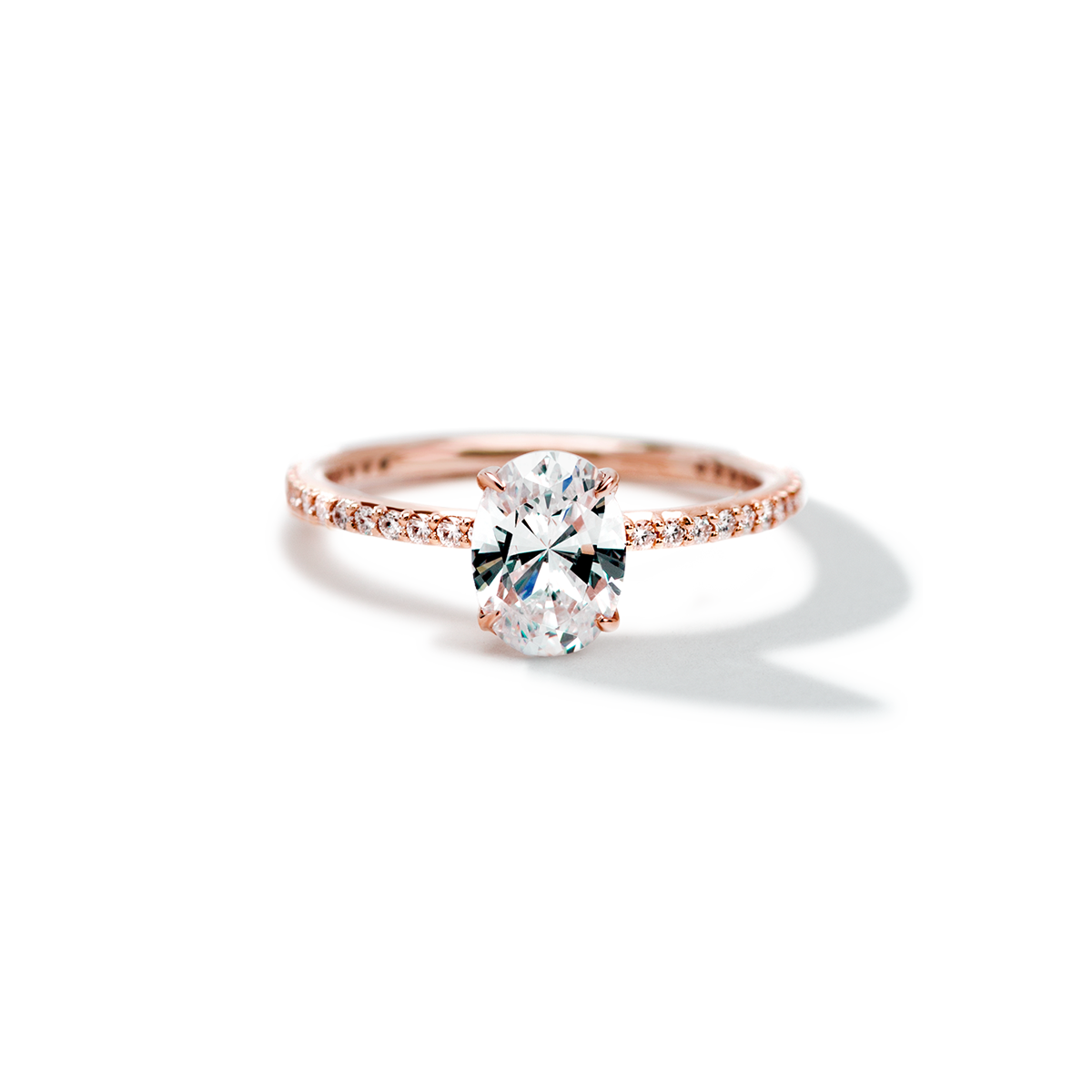 JBJ Solitaire Diamond Pave Engagement Ring