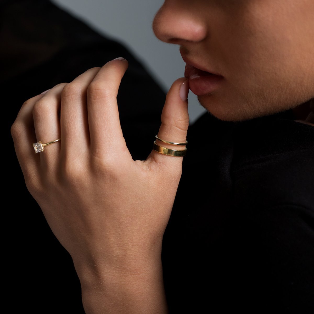 JBJ Hidden Halo Diamond Engagement Ring