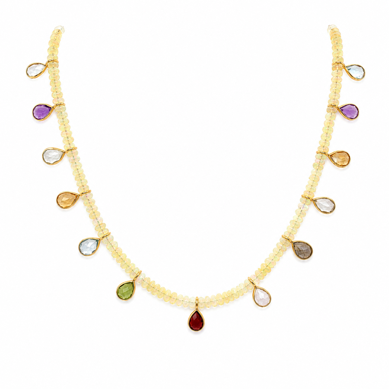 Tourmaline & Opal Bead Necklace