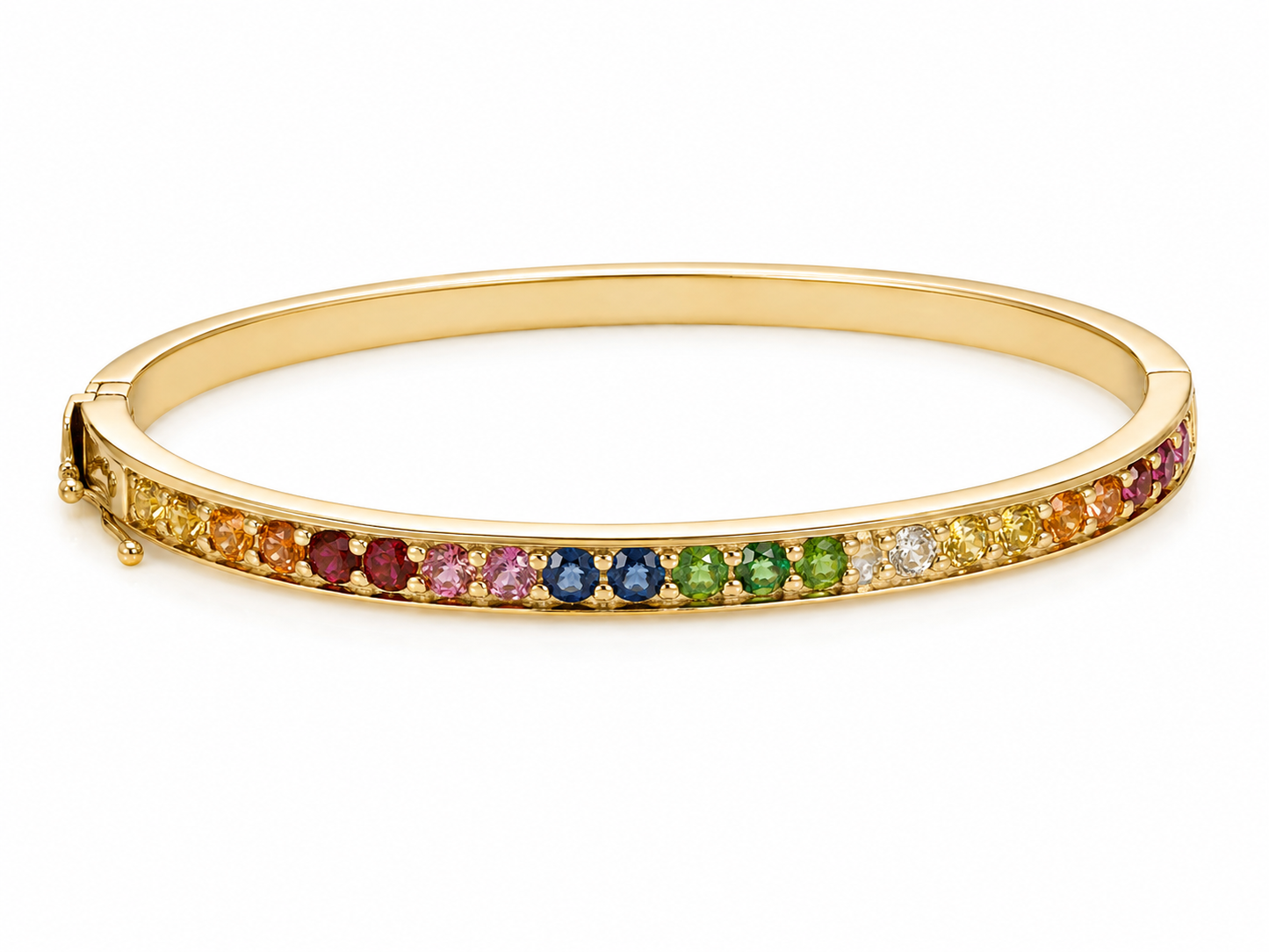 14k Rainbow Sapphire Bangle