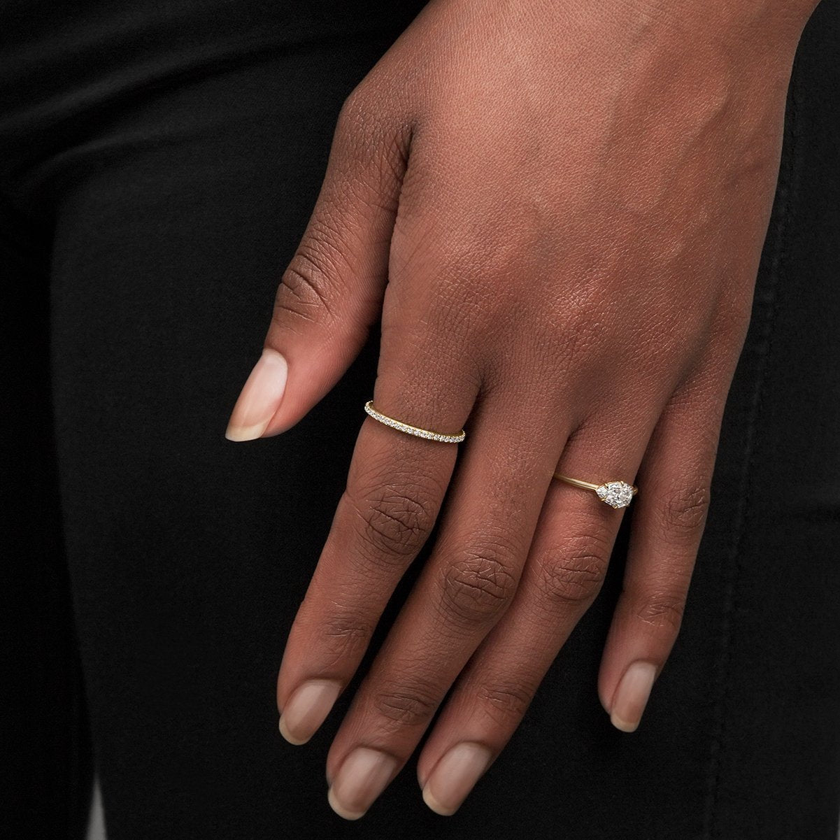 JBJ East-West Diamond Engagement Ring