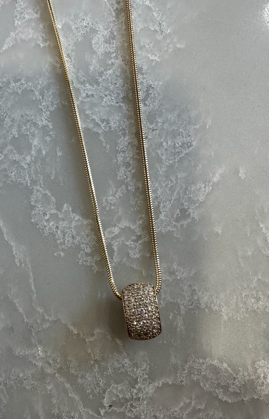 Chandler Chain with Pave Diamond Rondelle