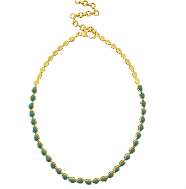 Cameo Turquoise Tennis Necklace
