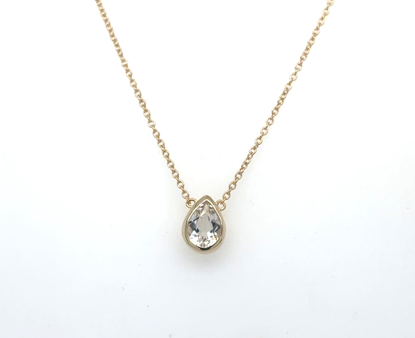 Dewdrop Bezel Set White Topaz Pendant