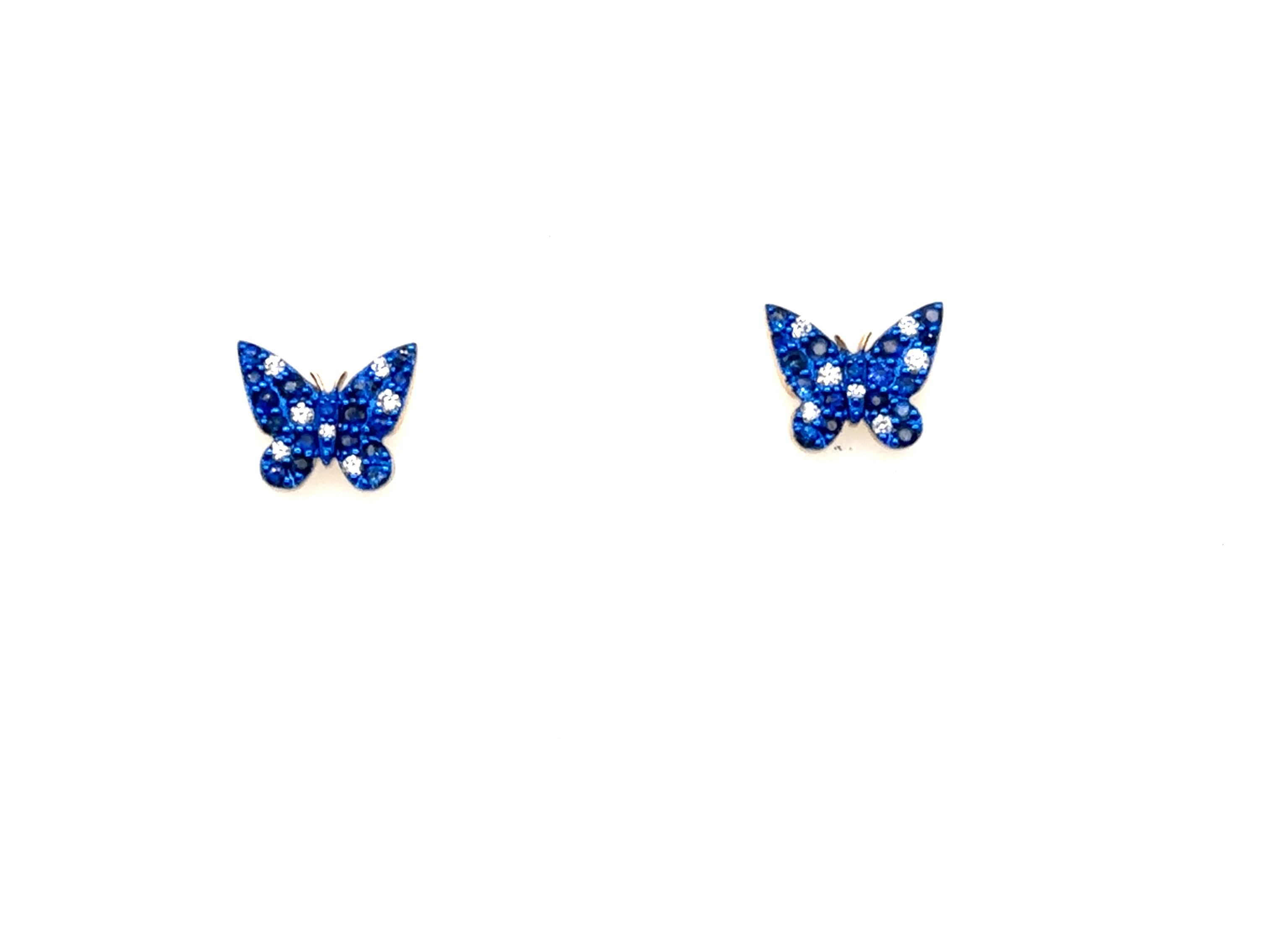 Olina Gemstone and Gold Butterfly Stud Earrings